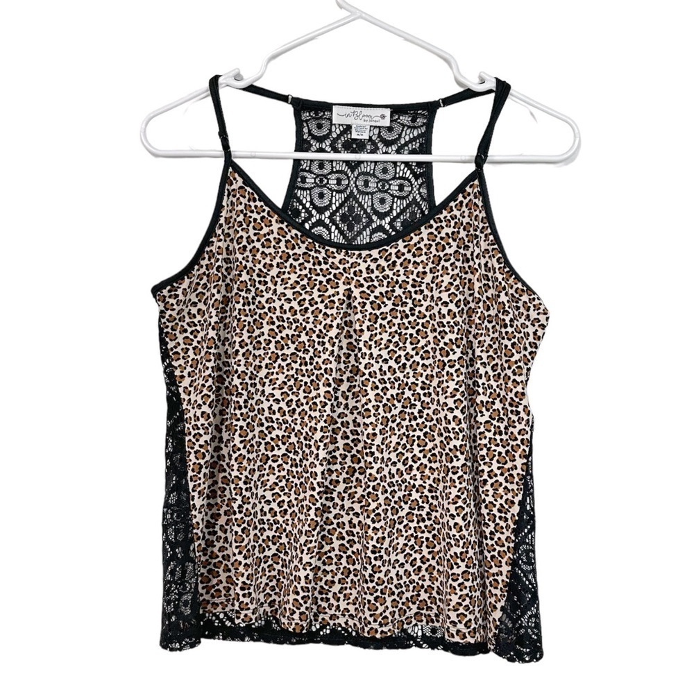 ⭐️In Bloom by Jonquil Leopard Print/Lace m Intimate Sleepwear Top Natural Sz M/M